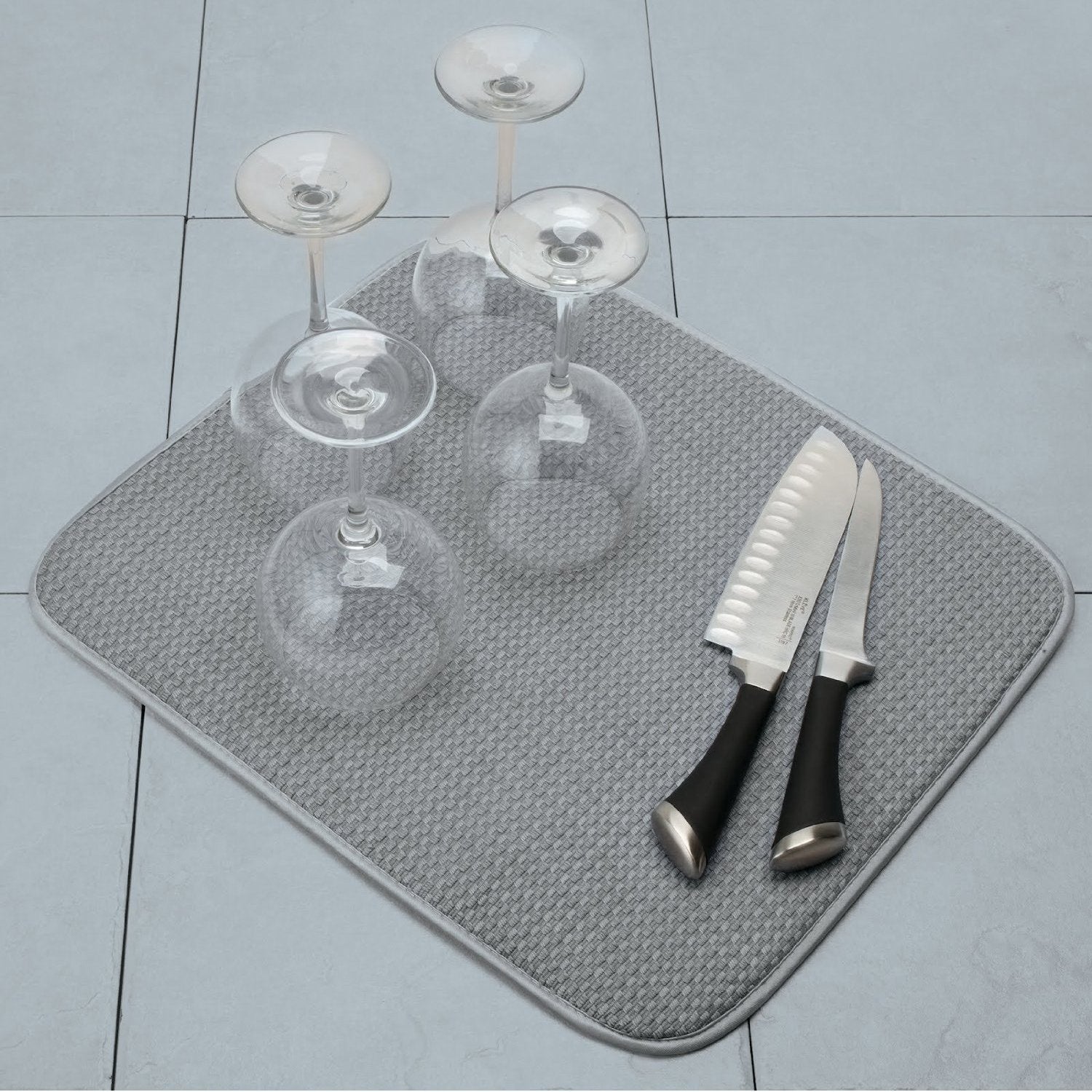  2 Pack Dish Drying Mats for Kitchen, Microfiber Dish