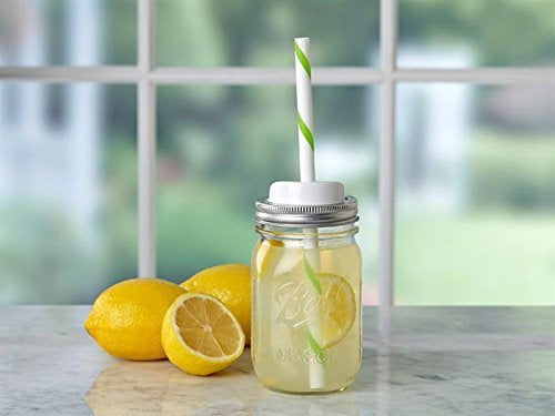 Jar Drinking Glasses Kit- Ball Jar Mouth Pint Jars with Lids and Bands -  Buy Right Clicking