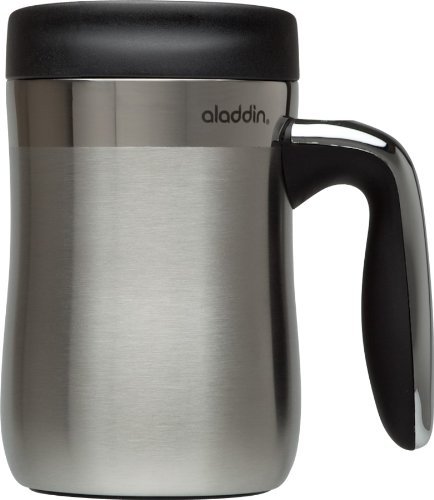 Stainless steel vacuum insulated desk mug with handle