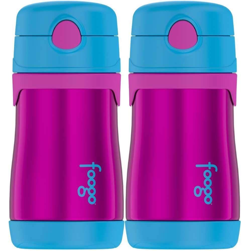 Thermos Foogo Stainless Steel 10 Oz. Vacuum Insulated Pink Straw