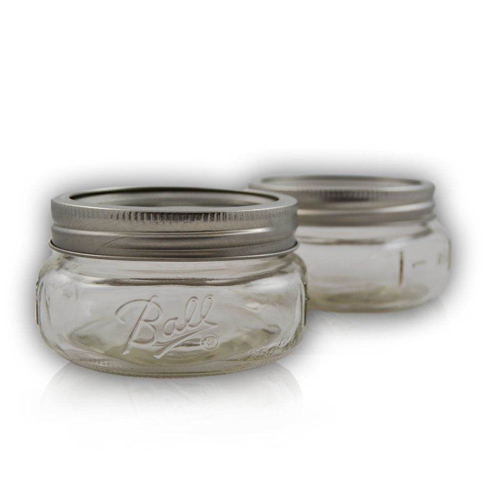 2 Packs) Ball Mason Wide Mouth Half Pint Jars - 8oz - 4 Jars Per Box - Buy  Right Clicking
